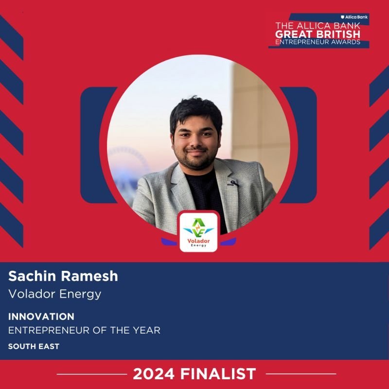 Volador Energy Shortlisted for Prestigious Great British Entrepreneur Awards 2024